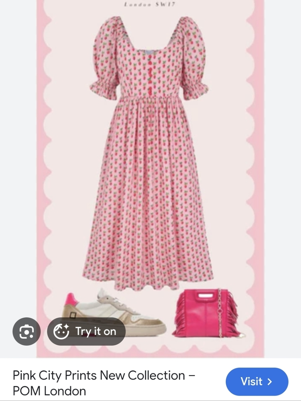 NWT Pink City Prints Strawberry Dress Size XS